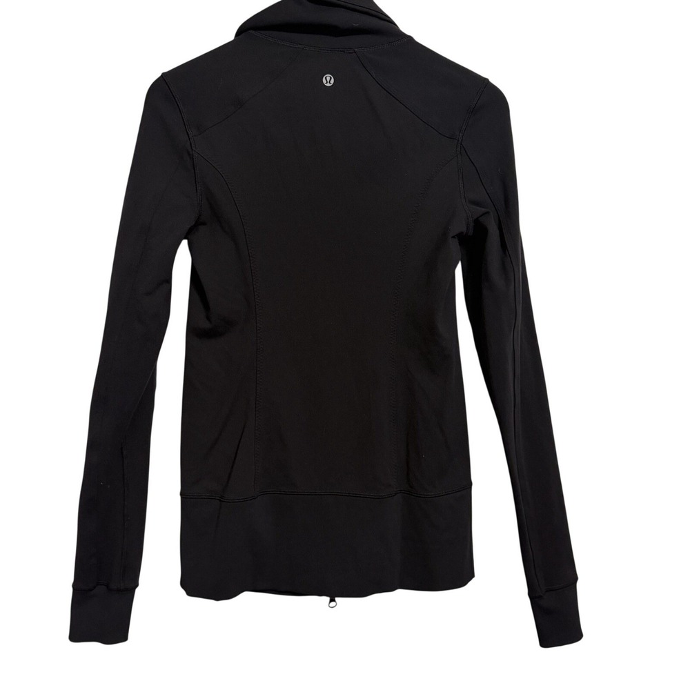 Lululemon Define Jacket Black Full Zip Yoga Slim Fit Size 6 Thumbholes Mock Neck - Picture 8 of 11